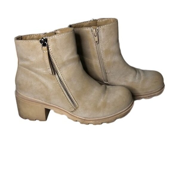 Jellypop Kids Girls Taylar Block Heel Booties Tan Size 3M - Picture 6 of 12